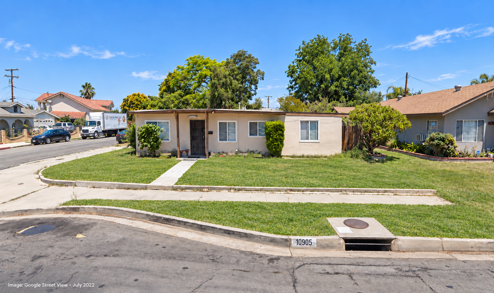 10905 Excelsior, Norwalk — digitally enhanced image with green lawn